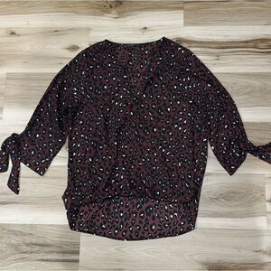 Stitch Fix West Kai Allan Surplice Tie Sleeve High Low Blouse Women’s Large